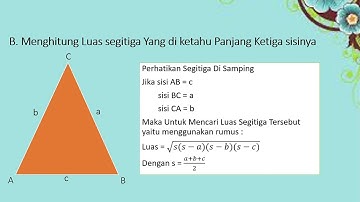 Menghitung Luas Segitiga yang Diketahu Panjang Ketiga SISINYA
