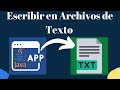 Escribir en un archivo de texto con Java