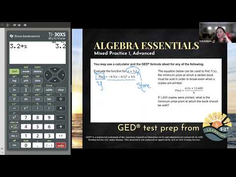 GED® Math: Evaluating Functions (1.MP1, Adv, #10,18)