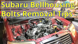 Subaru Bellhousing Engine Transmission Bolt and Nut Removal Tips and Locations