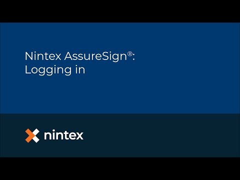 Nintex AssureSign®:  Logging in