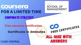 Corporate Strategy,(week1-4) All Quiz ursera learning freecertificate learners learn