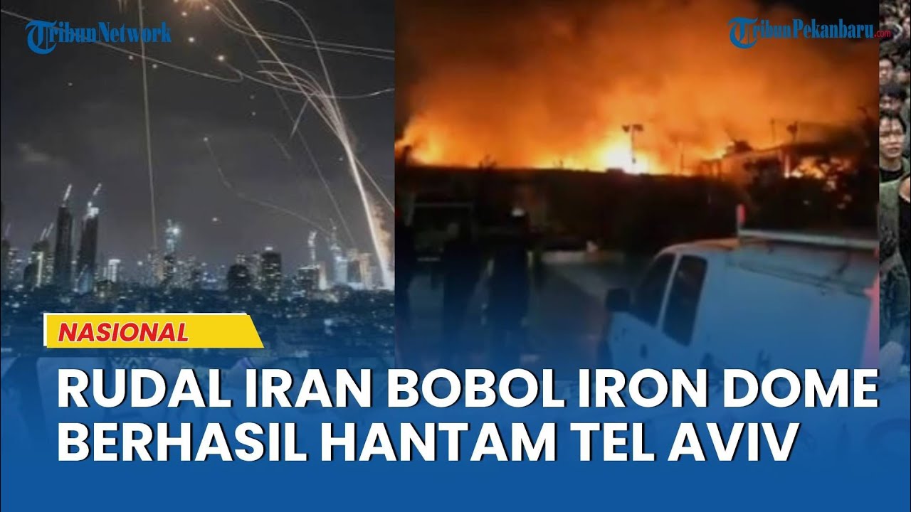 Api Berkobar, Rudal Iran Hantam Tel Aviv, Iron Dome Israel Kecolongan
