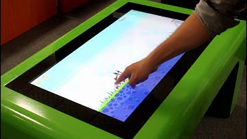 42 inch green touch screen table for kids with waterproof