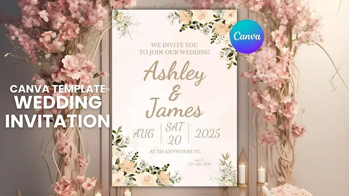 Elegant Wedding Invitation in Canva | Step-by-Step Tutorial (Free Template Design)