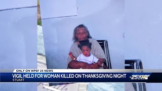 Family of slain 73 year old grandmother Mattie Lou Jones prays for justice at East Stuart communi...