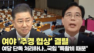 여야 &#39;추경 협상&#39; 결렬..여당 단독 처리하나..국힘 &quot;특활비 때문&quot; #국회 #추경 #협상 #결렬 #더불어민주당 #국민의힘 #원내대표 #단독처리 #본회의 #제주방송 #제주 #뉴스