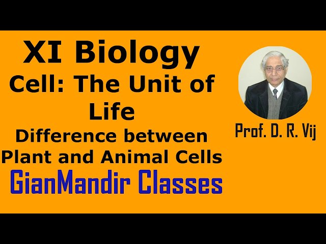 XI Biology | Cell The Unit of Life | Difference between Plant and Animal Cells by Taranjeet Sir