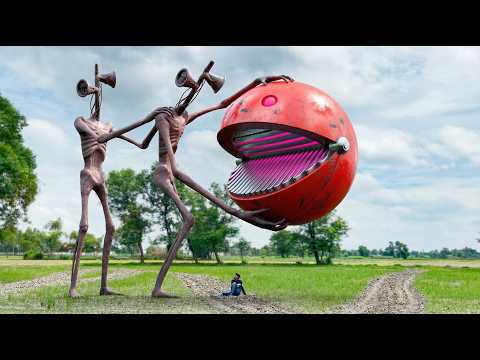 Siren Head vs Pac-Man in Real Life | #spiderman #sirenhead #pacman