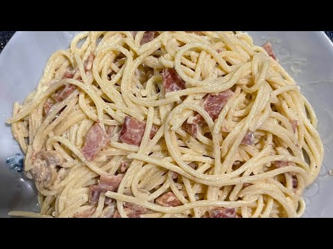 COOKING CREAMY CARBONARA #asmr #satisfying #viral #vedio @alicemomph5421