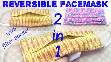 Diy fabric face mask/Reversible facemask/2 in 1 mask/facemask with filter pocket/no pattern/latest