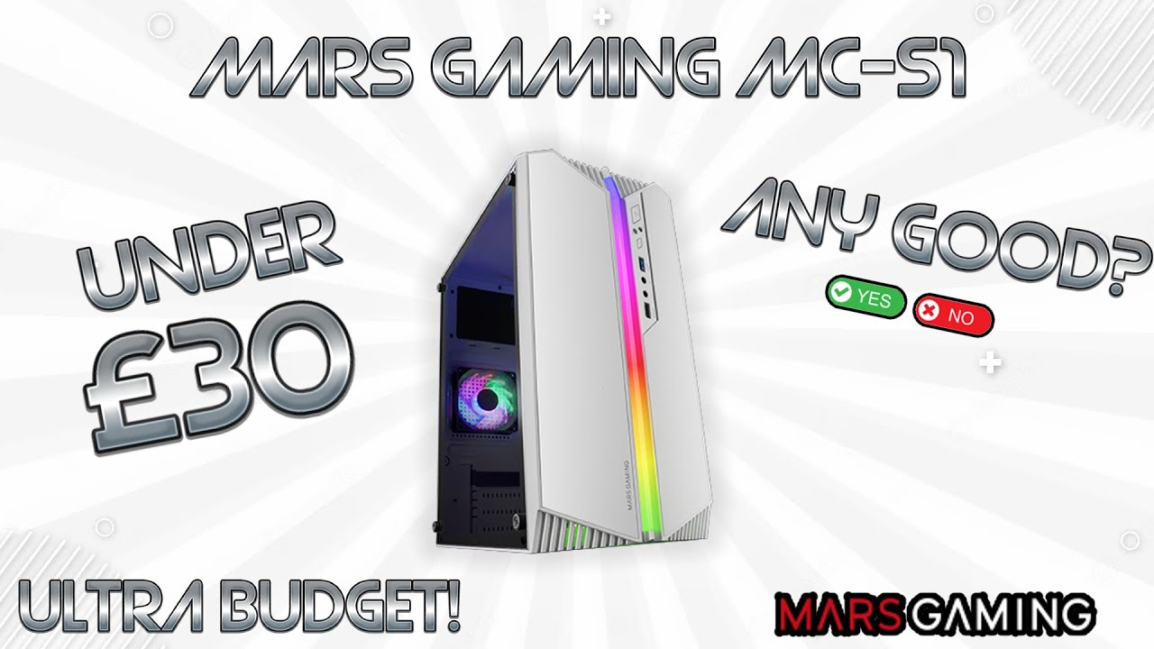 Mars Gaming MC-S1 Blanc, Boîtier PC Gaming Compact Micro-ATX, Éclairage  ARGB 12 Modes, Ventilateur FRGB, Fenêtre Latérale Complète