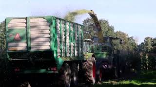 JohnDeere 8500i mit StalkBuster, Claas Axion 810-, JohnDeere 7920 TEBBE Gespann.