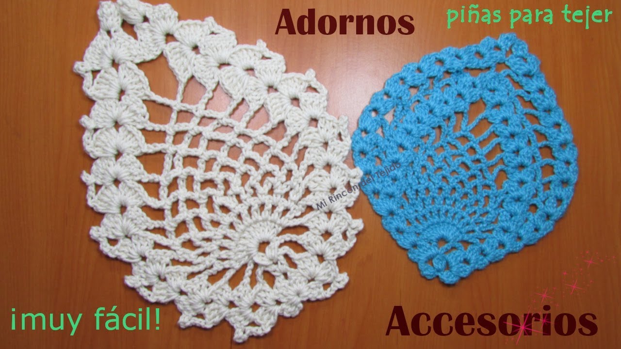 Como tejer HERMOSAS PIÑAS adornos CROCHET FACIL - How to crochet BEAUTIFUL PINEAPPLES decorations