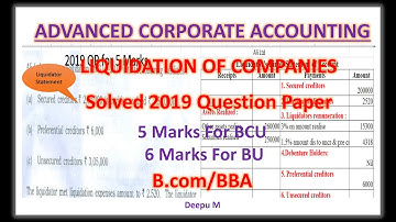 Liquidation of companies#17 : SOLVED 2019 QUESTION PAPER By Deepu M
