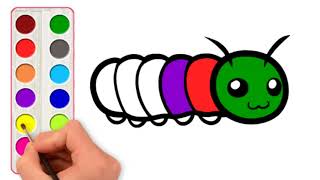 How to Draw Simple Worm Coloring Pages Kid Drawing Videos for Childrens