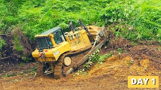 Cara Termudah Membersihkan Kebun Yang Terbengkalai -  Dozer CAT D7R Yang Paling Cocok