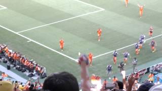 Huntelaar Penalty Netherlands v Mexico World Cup 2014, view from the stands