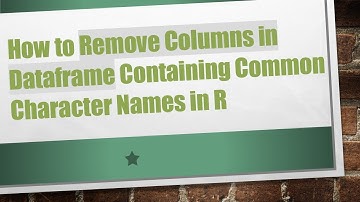 How to Remove Columns in Dataframe Containing Common Character Names in R
