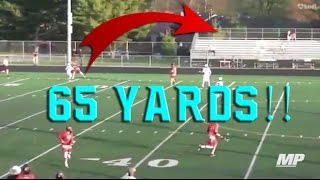 Incredible field-length lacrosse goal