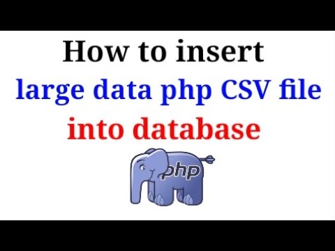 how to insert large data php csv file into database || priyog ...