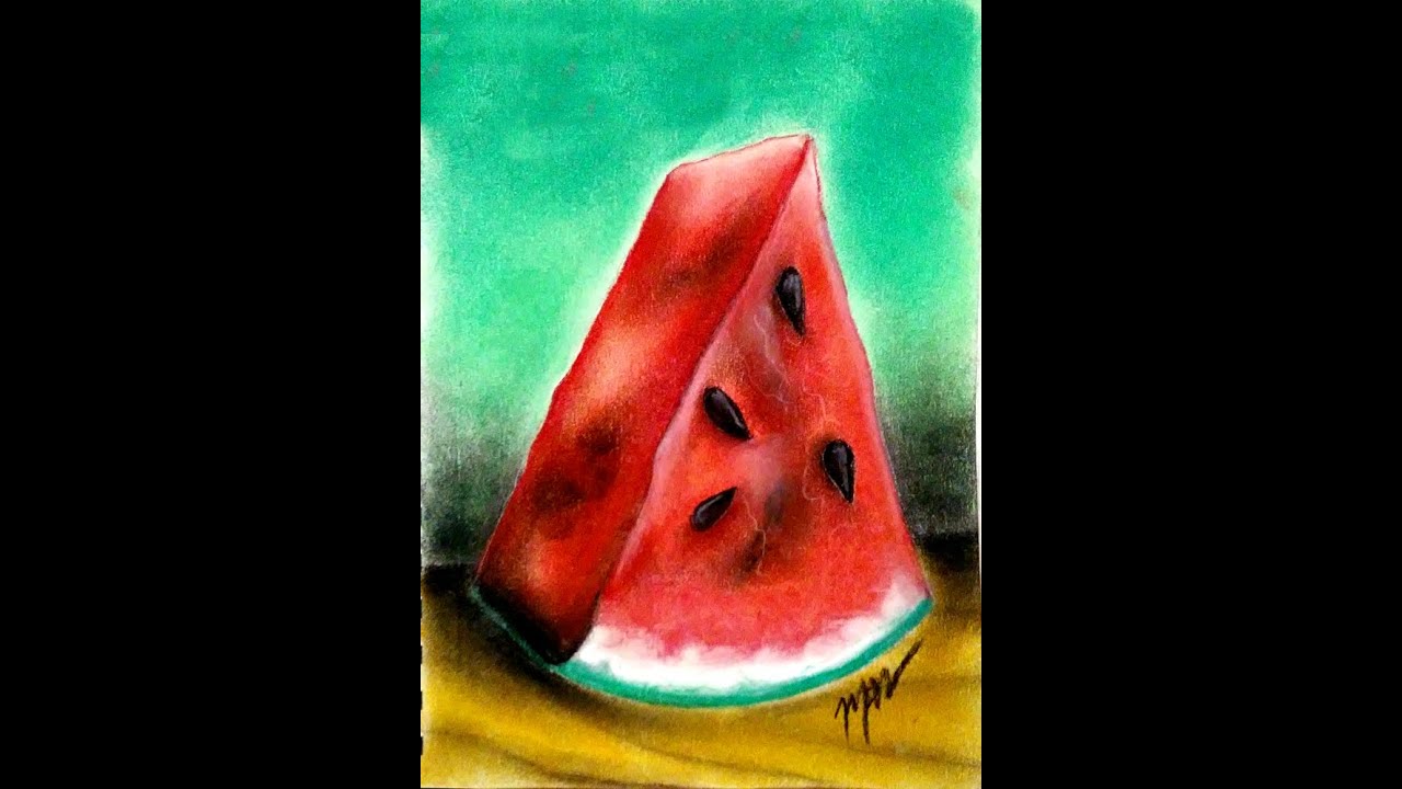 Pinta una sandia con gises