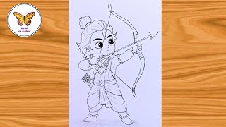 Shree ram chandra drawing| how to draw little ram ji| chitra