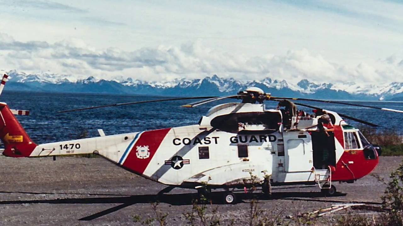 US Coast Guard HH3 training flight AVSUPFAC Cordova Alaska (1989