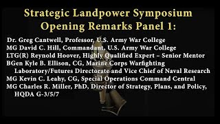 2023 Strategic Landpower Symposium, opening remarks for panel 1, Carlisle Barracks 9 - 11 May