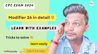 CPC exam ll Modifier 26 , learn with examples ll #cpcexam #aapc #cpc #cpt #icd #medicalcoding #exam
