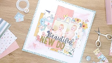 Beautiful New Do | 12x12 Scrapbook Layout | Cocoa Vanilla Studio Design Team