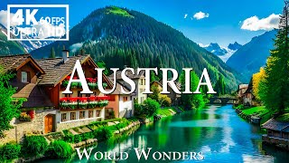 FLYING OVER AUSTRIA (4K UHD)  Amazing Beautiful Scenery With Calming Music  4K Video Ultra HD