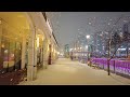 [4K] Snowy Night Walk Hangang New Town Gimpo City Ambience Sounds ASMR 폭설이 내리는 밤 경기도 김포 한강신도시 라베니체