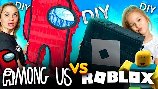 AMONG US VS ROBLOX // ДЕЛАЕМ ПИНЬЯТЫ СВОИМИ РУКАМИ // EVA mash