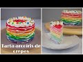 Tarta de crepes arcoiris o Rainbow Crepe Cake | Sweet Shop Victoria