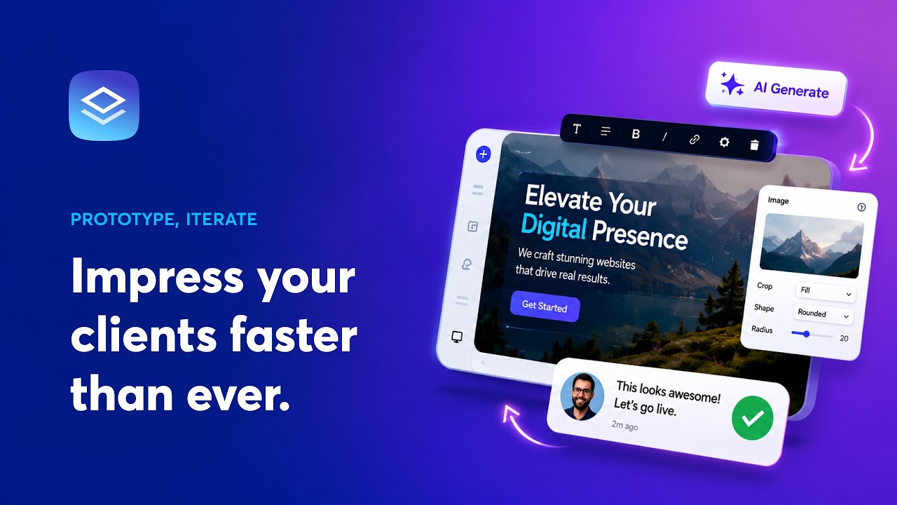 Prototype, iterate. Impress your clients faster than ever with Brizy AI