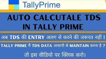 #23 Auto Calculate tds in tally prime |  TDS entry in tally prime | TDS Auto Calculation in tally