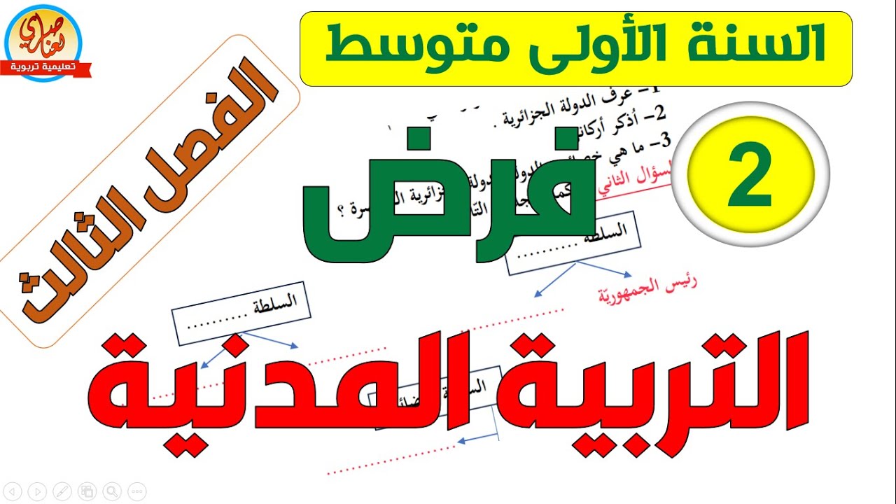 فرض التربية المدنية للسنة الاولى متوسط الفصل الثالث