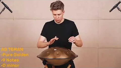 AS TEMAN Handpan Pure Golden 9 Notes D Minor Scale Hangdrum with gift set