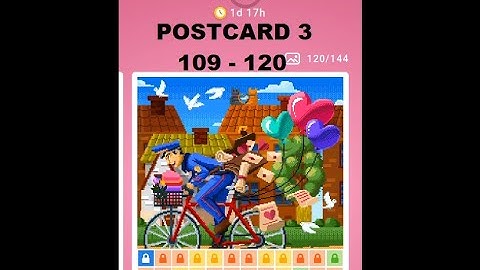 Nonogram Love Story 3rd Postcard Level 109-120