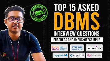 Top 15 DBMS Interview Question || DBMS Freshers Interview Preparation TCS, IBM, Capgemini, Accenture