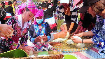 Ai cũng phải bật cười "thi giã bánh dày dân tộc hmong"