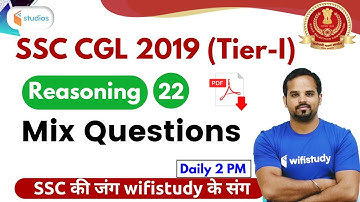 2:00 PM - SSC CGL 2019 (Tier-I) | Reasoning by Sachin Modi Sir | Mix Questions