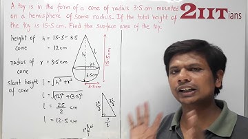 MENSURATION Exercise 17.4 Q9 Class X ICSE | IIT JEE A toy is in the form of a cone of radius 3.5 cm