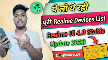 Realme Ui 4.0 Stable Update Device List 2023 | Android 13 ⚡