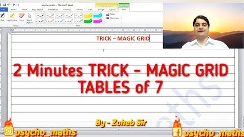 Trick | Magic Grid | Tables of 7 - By ZOHEB SIR