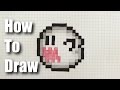 How to Draw 8 Bit Boo from Mario