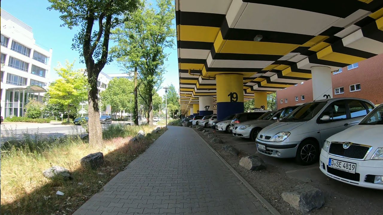 [4K] Cycling Düsseldorf | Vodafone Campus - Nordpark via Oberkassel, Niederkassel, Golzheim