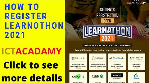 how to register ict acadamy learnothon 2021 || ict academy learnathon 2021