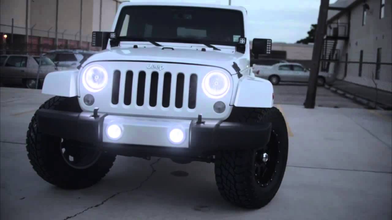 Oracle Lights on Jeep Wrangler Sahara - YouTube